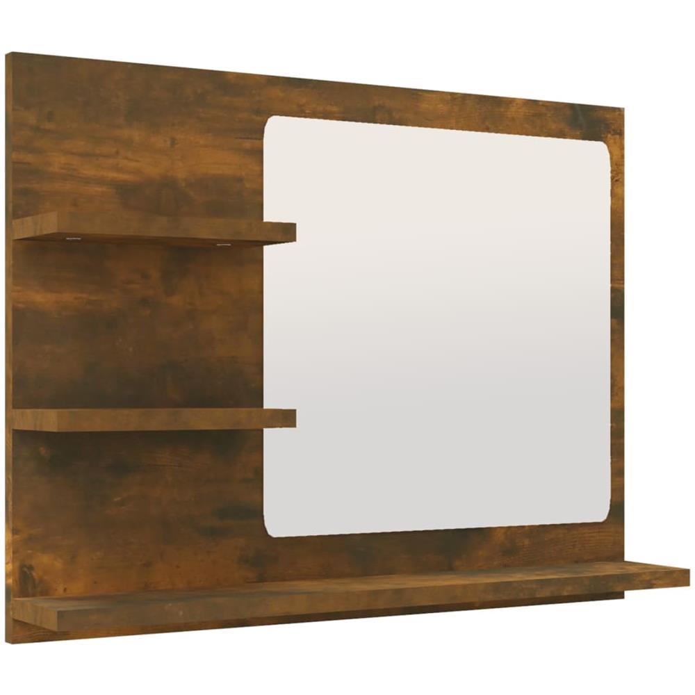 Specchio Da Bagno Rovere Fumo 60x10,5x45cm In Legno Multistrato - Foto 2