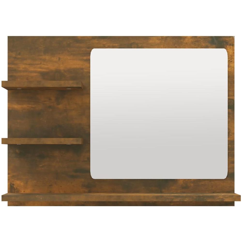 Specchio Da Bagno Rovere Fumo 60x10,5x45cm In Legno Multistrato - Foto 3