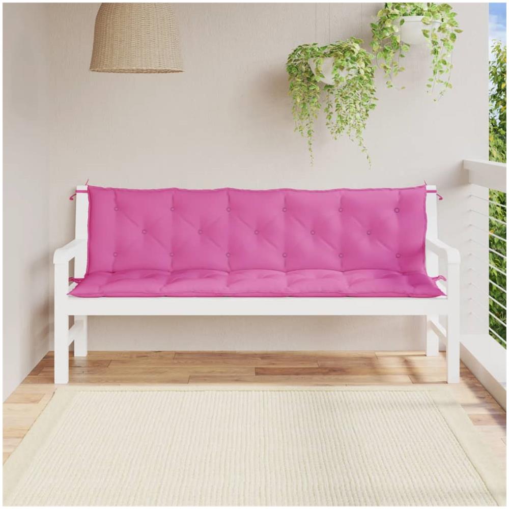 Cuscini Per Panca 2pz Rosa 180x50x7 Cm Tessuto - Foto 1