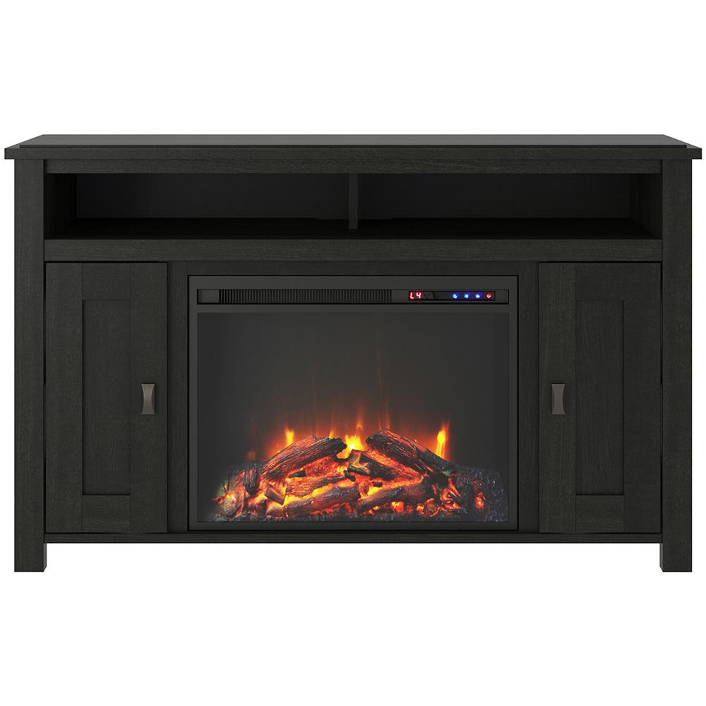 Farmington Caminetto A 2 Porte In Truciolare Nero - Foto 2