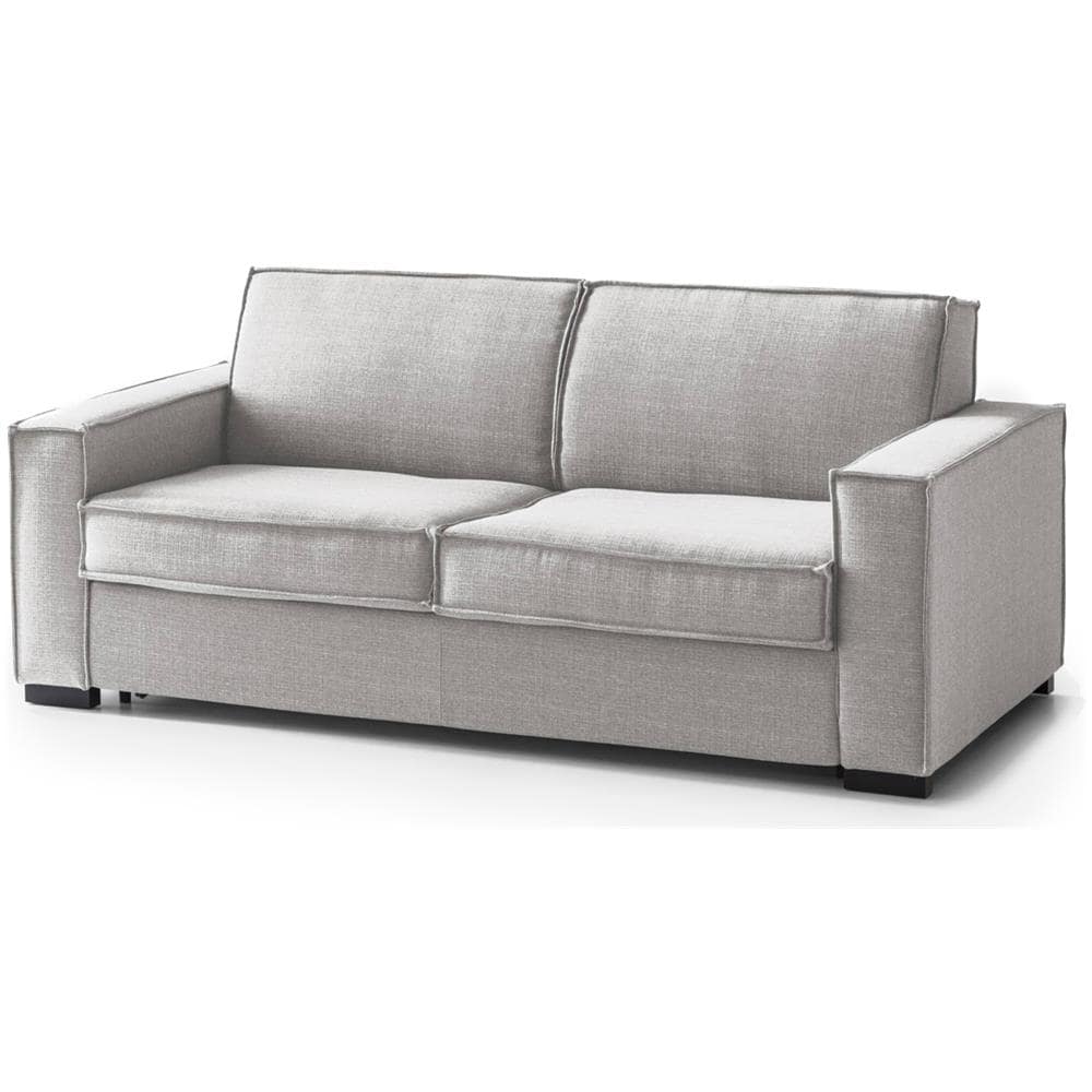 Divano Fisso Manuela, Divano A 2 Posti Large, 100% Made In Italy, Sofà Soggiorno In Tessuto, Con Braccioli Standard, Cm 200x95h90, Grigio - Foto 2