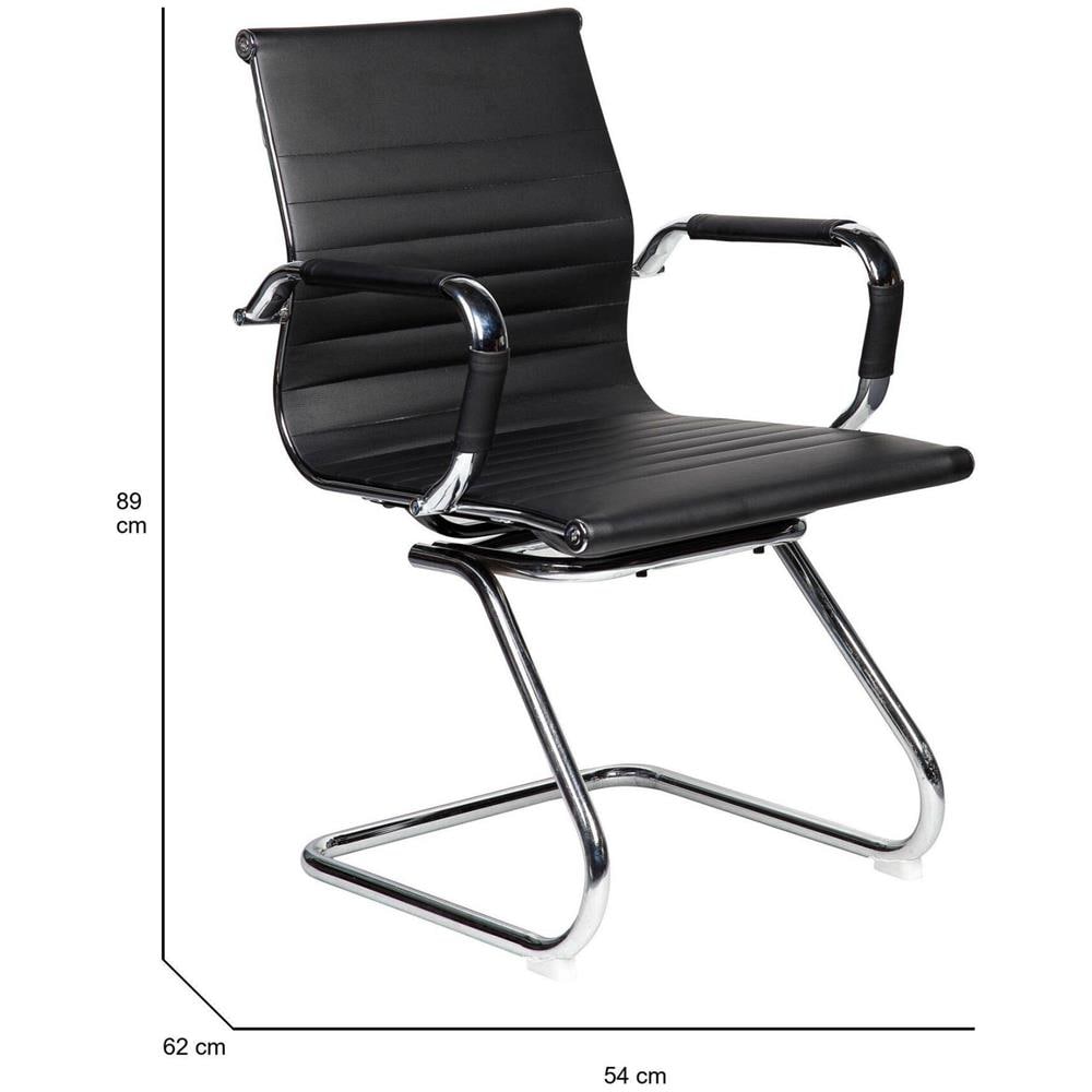 Sedia Artena, Sedute Sala Da Attesa Con Braccioli Per Ufficio, Seduta Ergonomica Da Attesa, 62x54h89 Cm, Nero - Foto 2