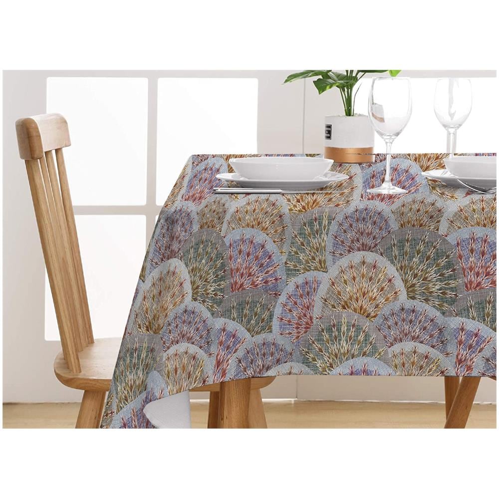 Tovaglia Tavolo Cucina Copritavola Digitale 100% Cotone Ventagli E Spighe Sv 145x250 Ventagli Spighe - Foto 1