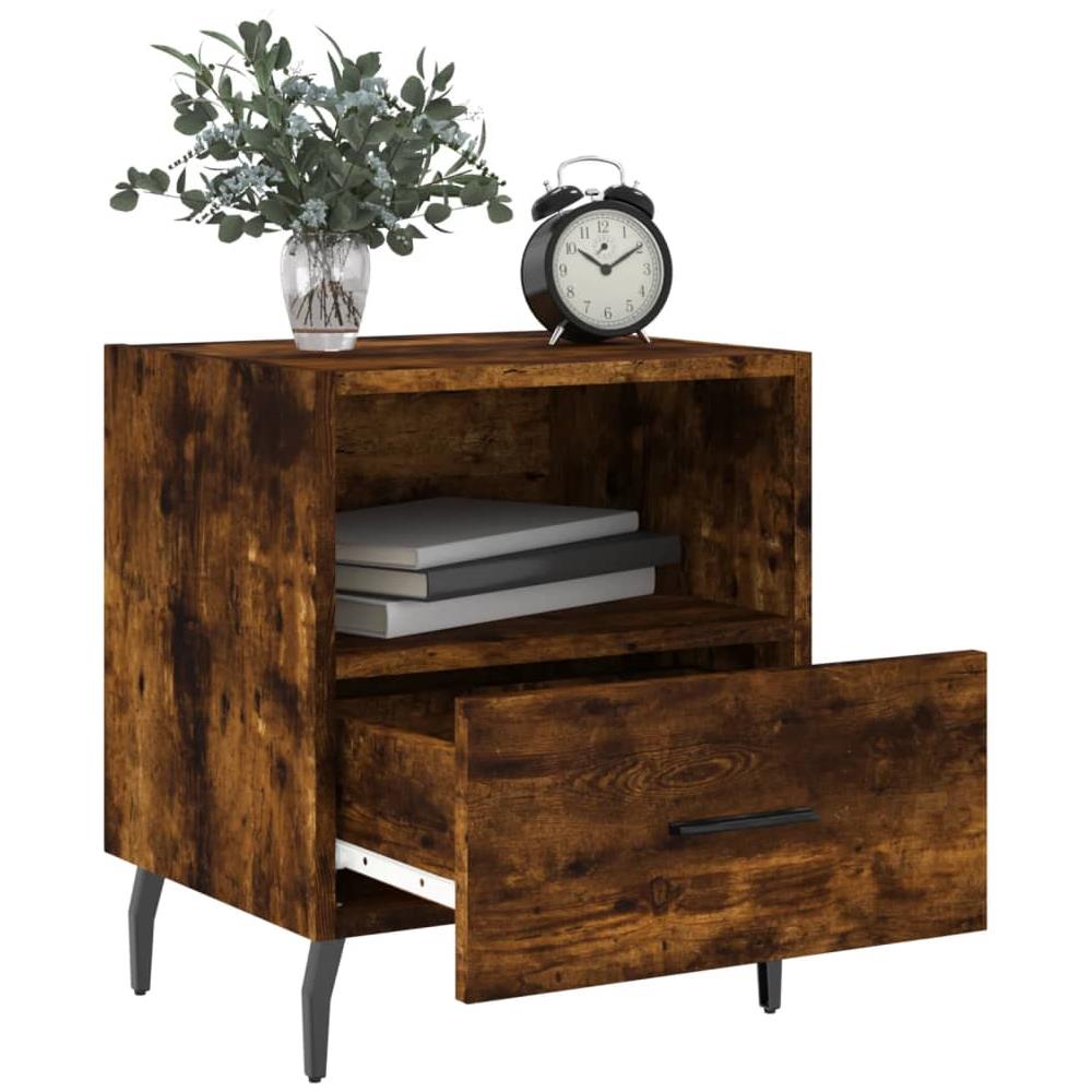 Comodini 2 Pz Rovere Fumo 40x35x47,5 Cm In Legno Multistrato - Foto 3