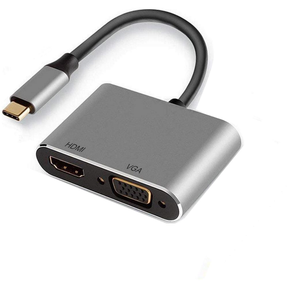 EW9700 cavo e adattatore video 0,15 m USB tipo-C HDMI + VGA (D-Sub) Nero, Argento - Foto 1