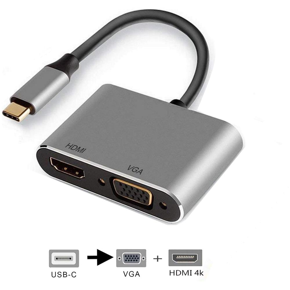 EW9700 cavo e adattatore video 0,15 m USB tipo-C HDMI + VGA (D-Sub) Nero, Argento - Foto 2