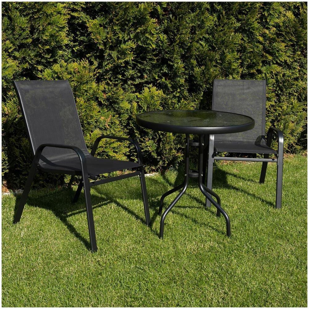 Tavolo rotondo ISLAND 90cm + 4 sedie SOFIA grigio scuro - Foto 10