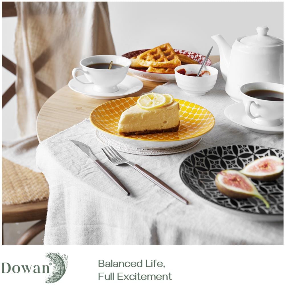 Piatti da Cena in Ceramica da 8,5 Pollici, Set di Piatti da Insalata di Pasta in Porcellana - Set di 6, Colori Vibranti - Foto 2