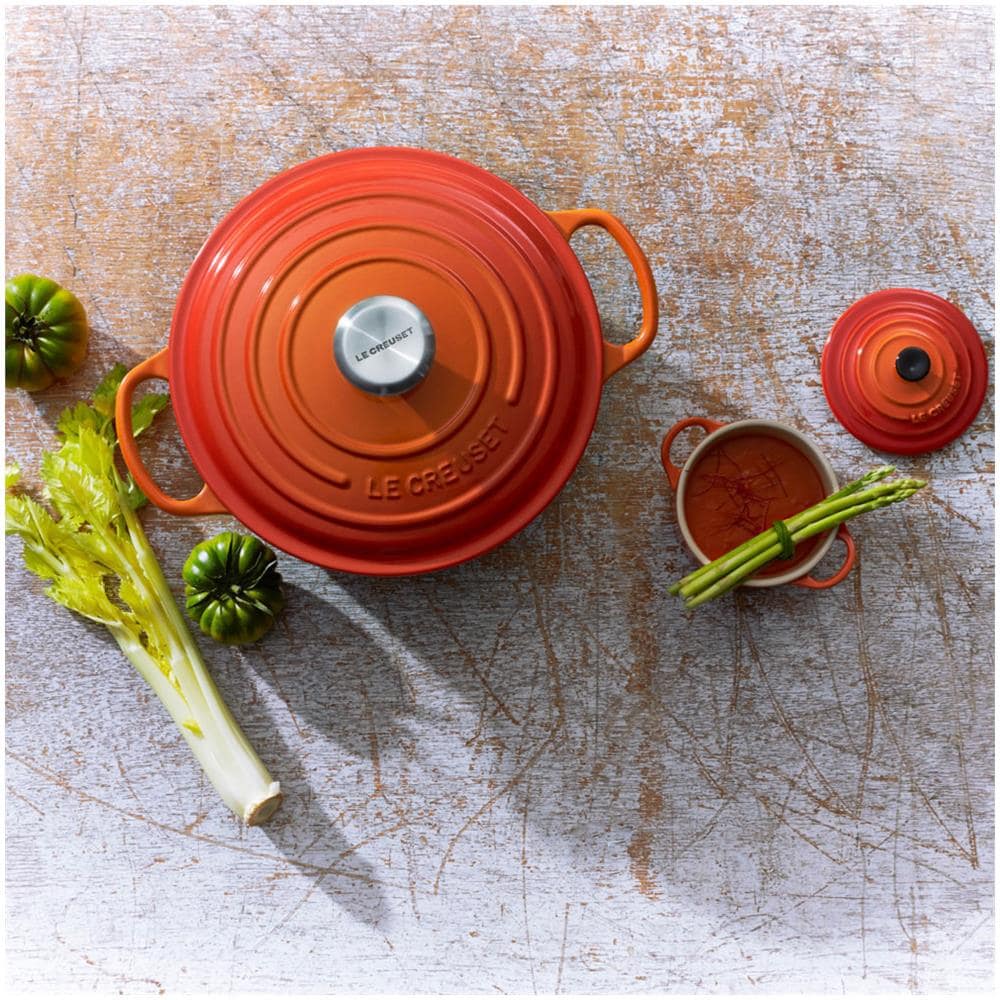 Casseruola Rotonda Evolution in Ghisa Diametro 30 cm Colore Arancio Cocotte - Foto 2
