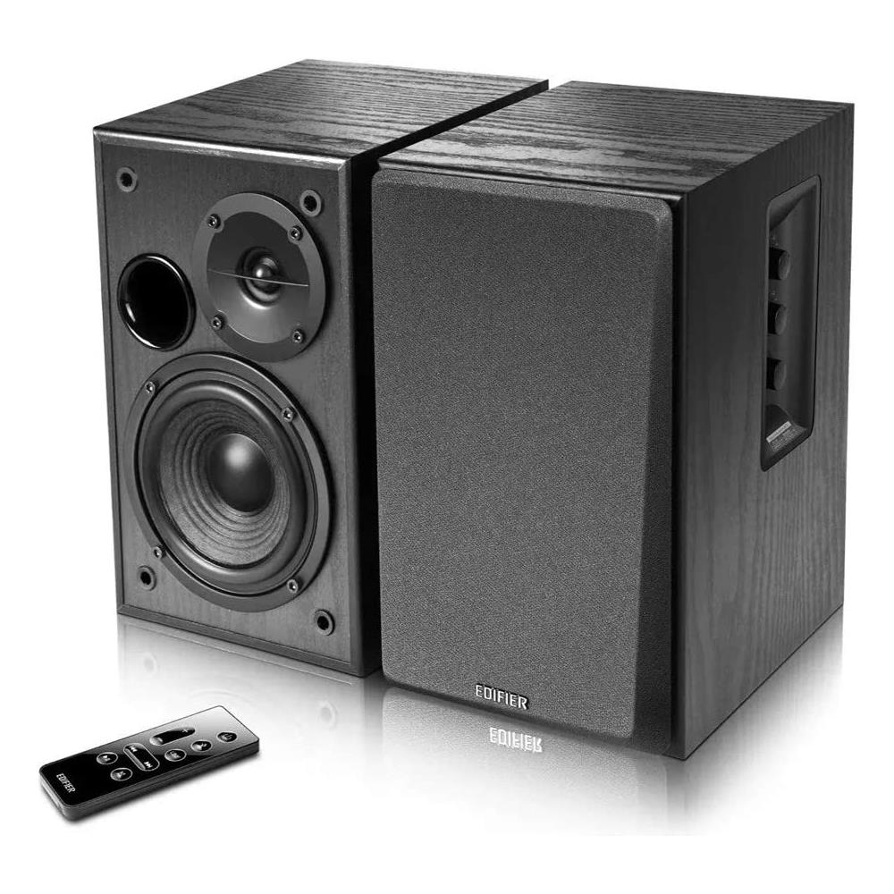 Set di 2 Casse Acustiche Attive da Scaffale 2.0 Bluetooth Potenza 42 Watt RMS Amplificatore in Classe D Colore Nero - Foto 2