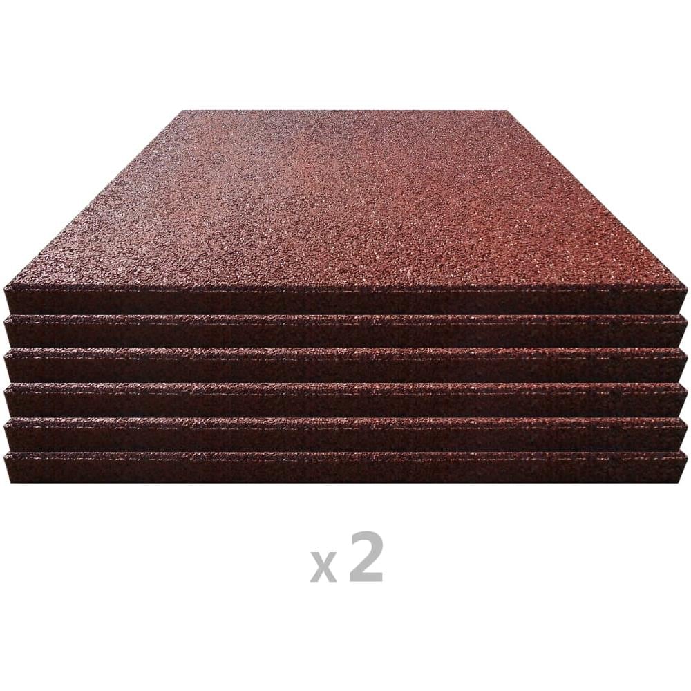 Piastrelle Anticaduta 12 Pz In Gomma 50x50x3 Cm Rosse - Foto 2