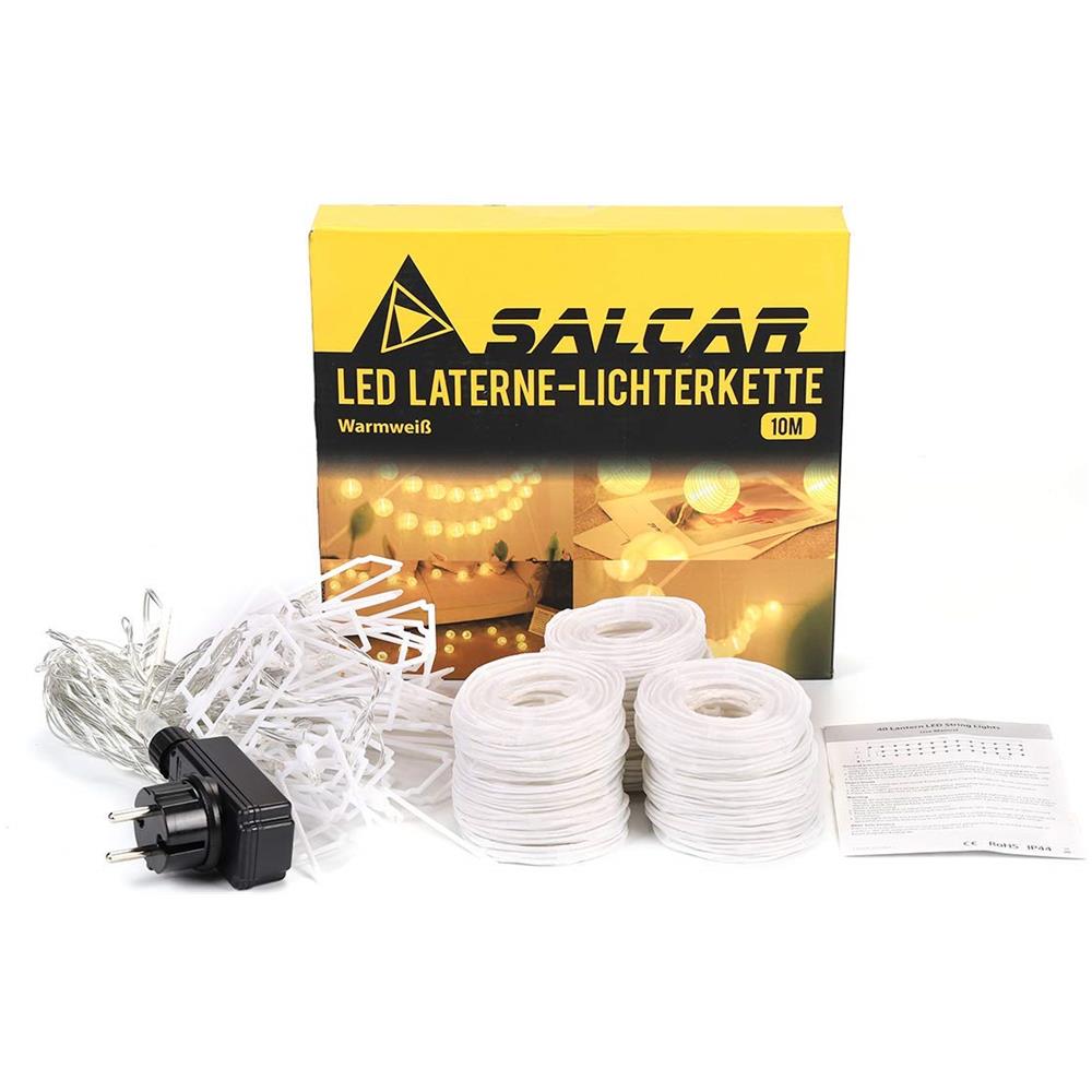 Luci Led Per 40er Lanterna 10m + Cavo Di Alimentazione 3m Alimentatore Di Sicurezza 31v Led Catena Luminosa - Foto 3