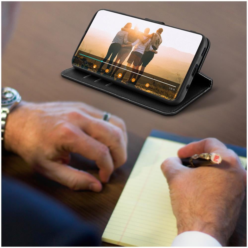 Custodia Motorola Edge Portafoglio Supporto Video Soft Touch Nero - Foto 6