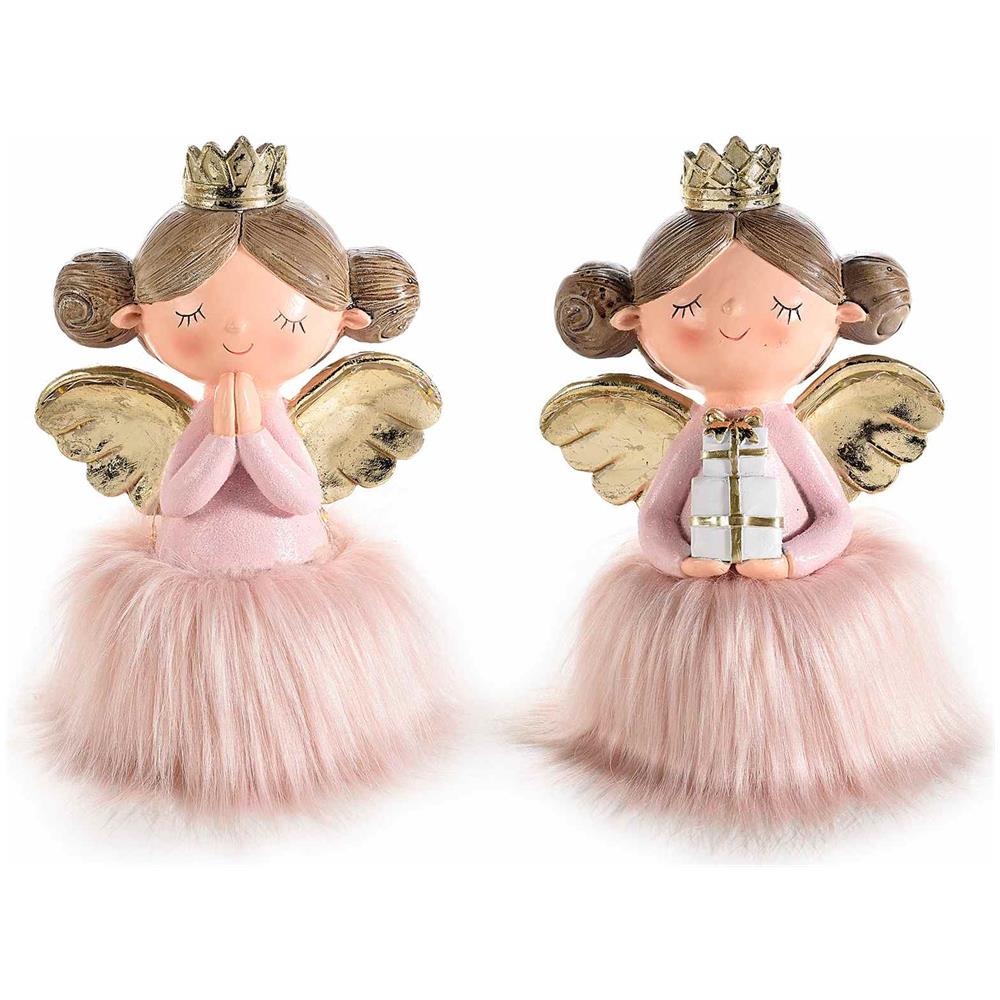 Set 2 Angioletti Natalizi Con Luci Led Decorazione Natalizia Da Tavolo Idea Regalo - Foto 1