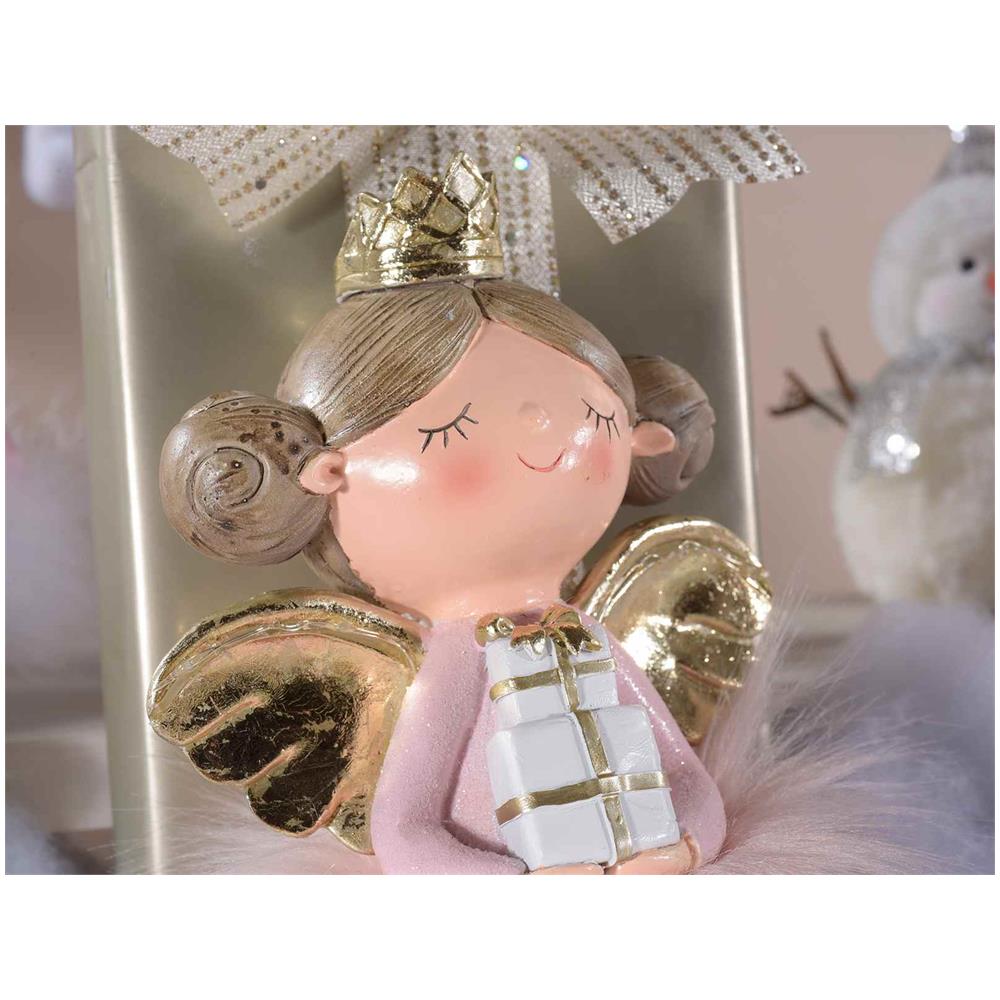 Set 2 Angioletti Natalizi Con Luci Led Decorazione Natalizia Da Tavolo Idea Regalo - Foto 3