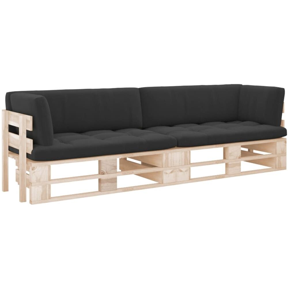 Divano a 2 Posti su Pallet con Cuscini Legno di Pino Impregnato - Foto 1