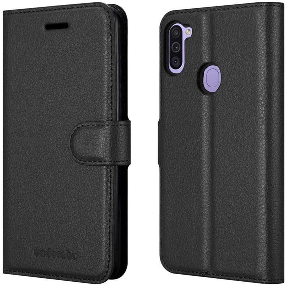 Custodia Compatibile Con Samsung Galaxy M11 In Nero Carbone - Coperchio Protettiva Con Chiusura Magnetica, Funzione Stand E Tasca Per Le Carte - Foto 8