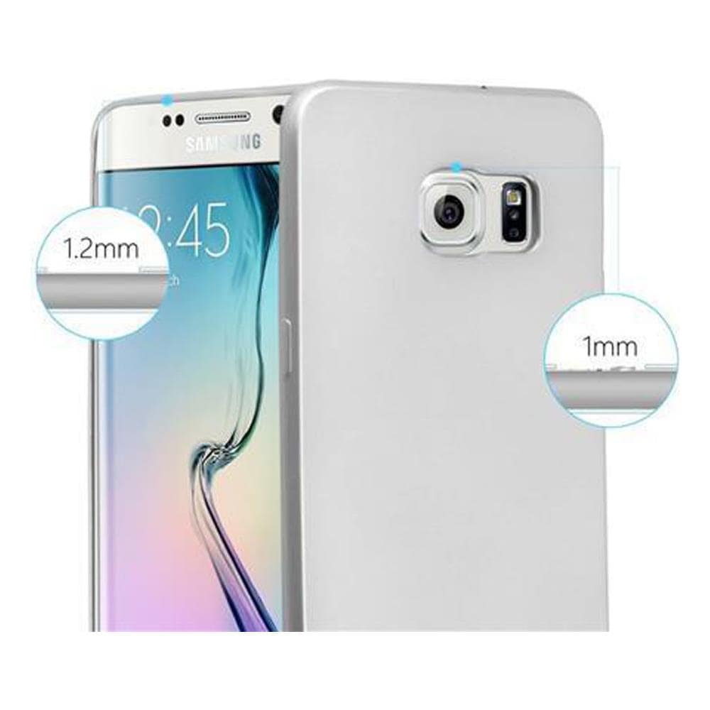 Custodia Compatibile Con Samsung Galaxy S6 Edge In Argento Metallico - Coperchio Protettivo In Silicone Tpu Flessibile - Foto 7