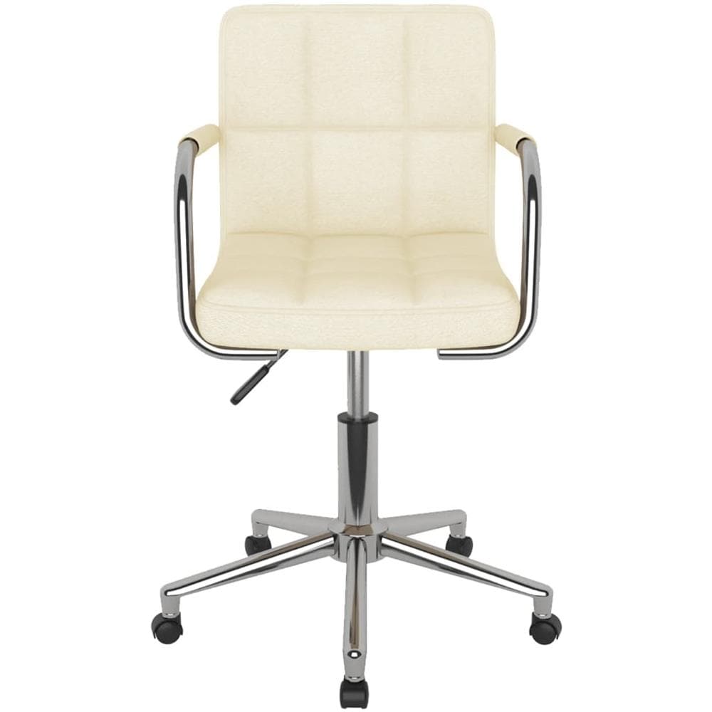 Sedia Da Pranzo Girevole Crema In Tessuto - Foto 3