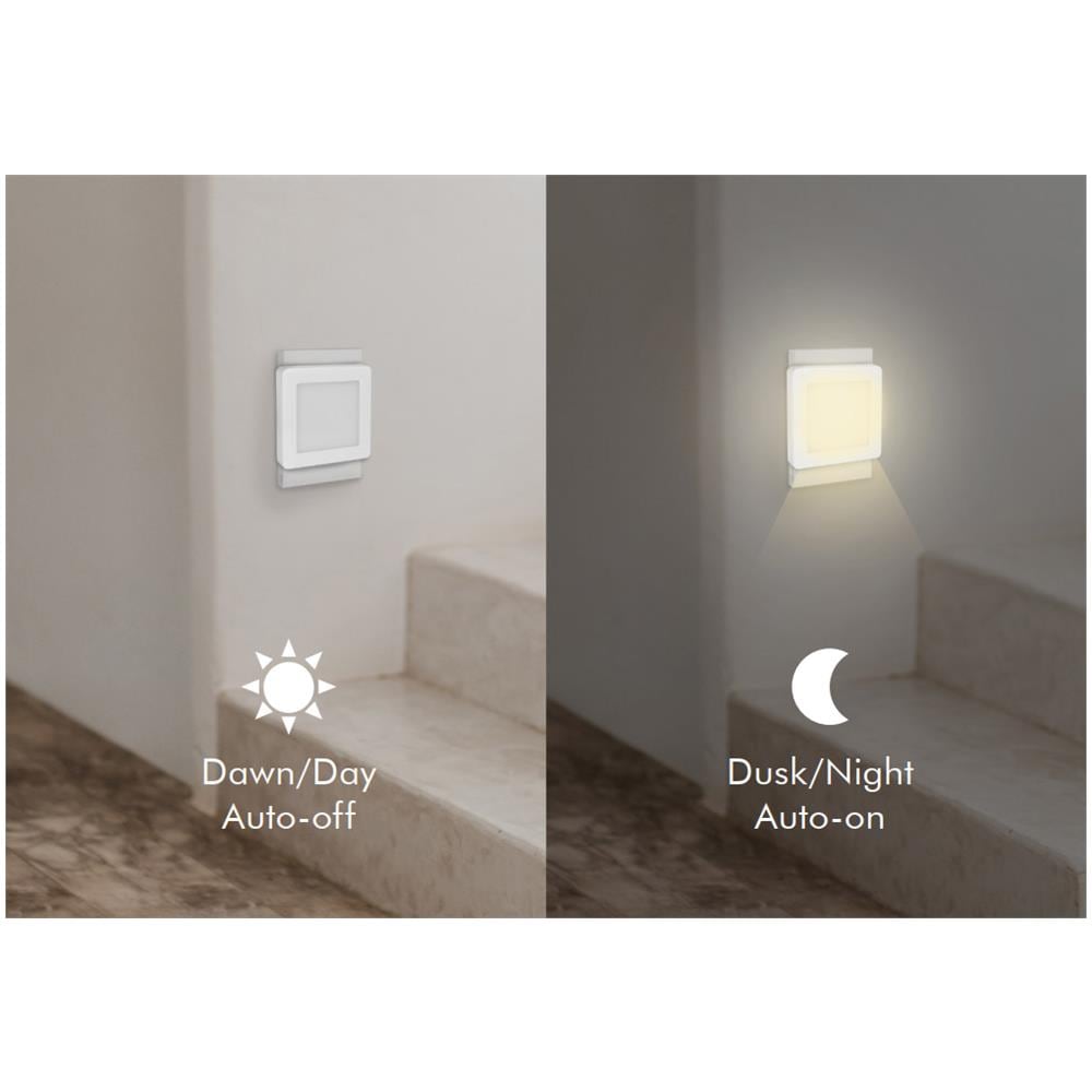 Luce Notturna Led Quadrata Con Sensore Crepuscolare Bianco Caldo - Foto 2