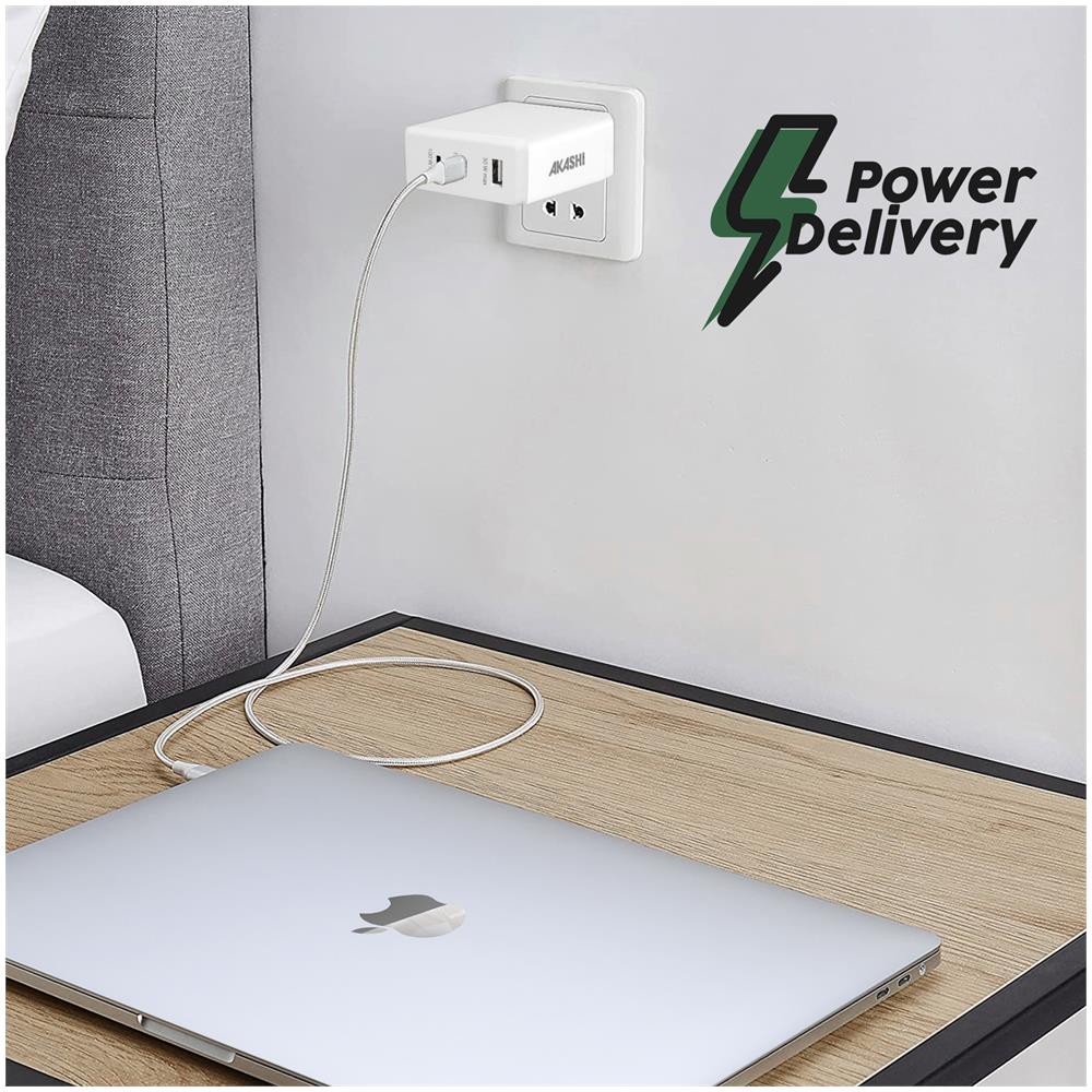Caricabatterie 130w 2 Usb-c 100w + 1 Usb 30w Cavo Usb-c Bianco - Foto 2