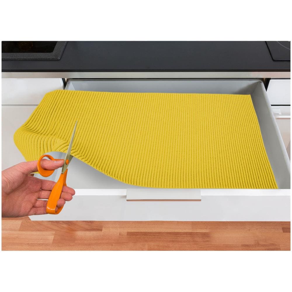 Tappetino Gommato Antiscivolo Multiuso Per Cassetti E Superfici Colore Giallo 65x400cm Giallo - Foto 1