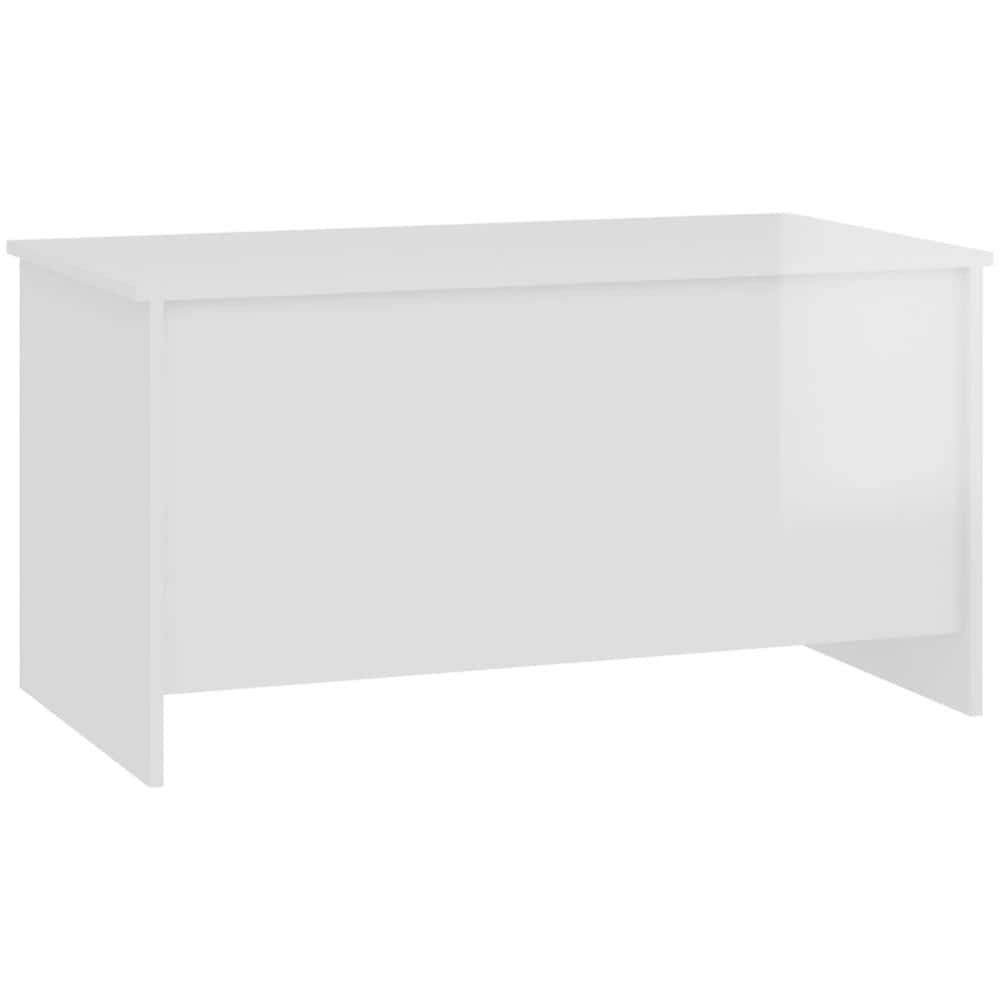 Tavolino Bianco Lucido 102x55,5x52,5 Cm In Legno Multistrato - Foto 2