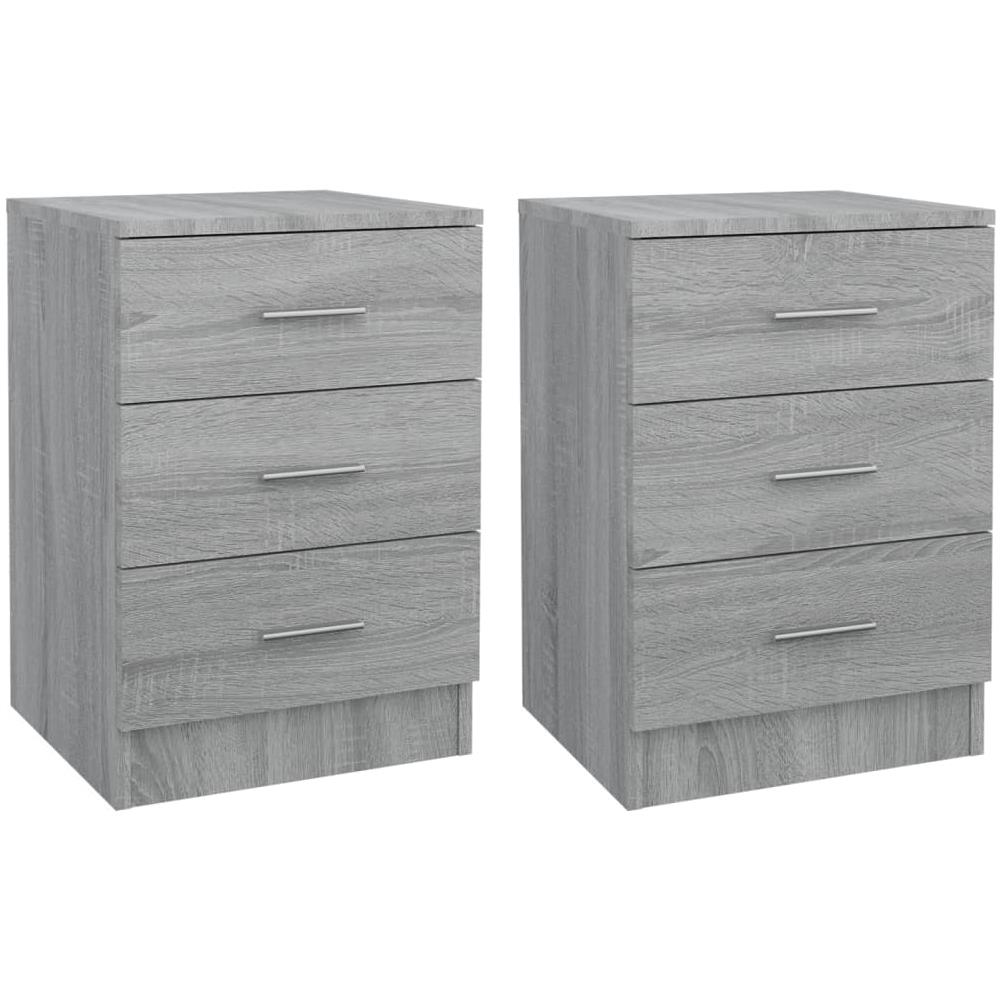Comodini Grigio Sonoma 2 Pz 38x35x56 Cm In Legno Multistrato - Foto 1