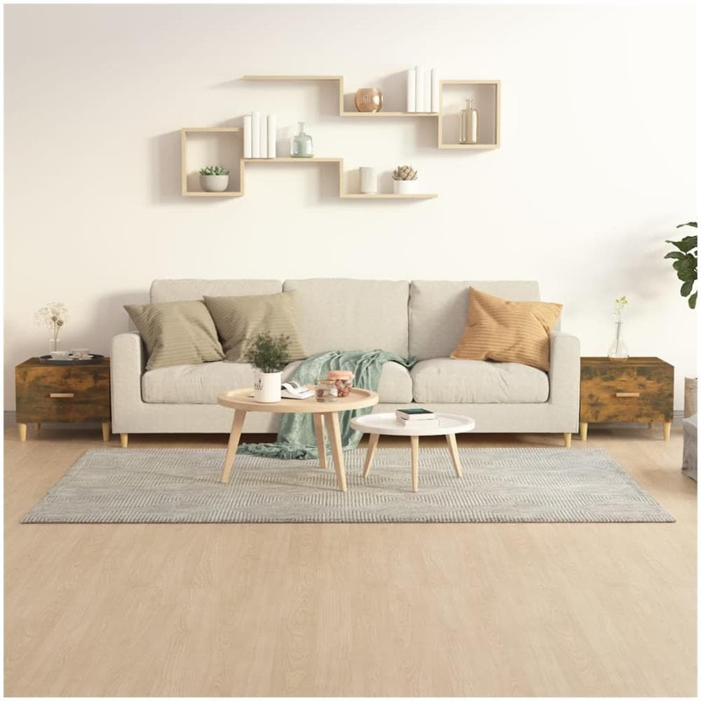 Tavolini Salotto 2 Pz Rovere Fumo 50x50x40cm Legno Multistrato - Foto 1