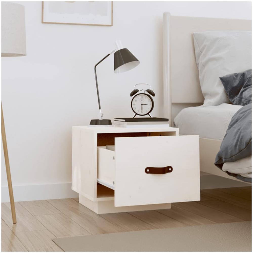 Comodini 2 Pz Bianco 40x34x35 Cm In Legno Massello Di Pino - Foto 3