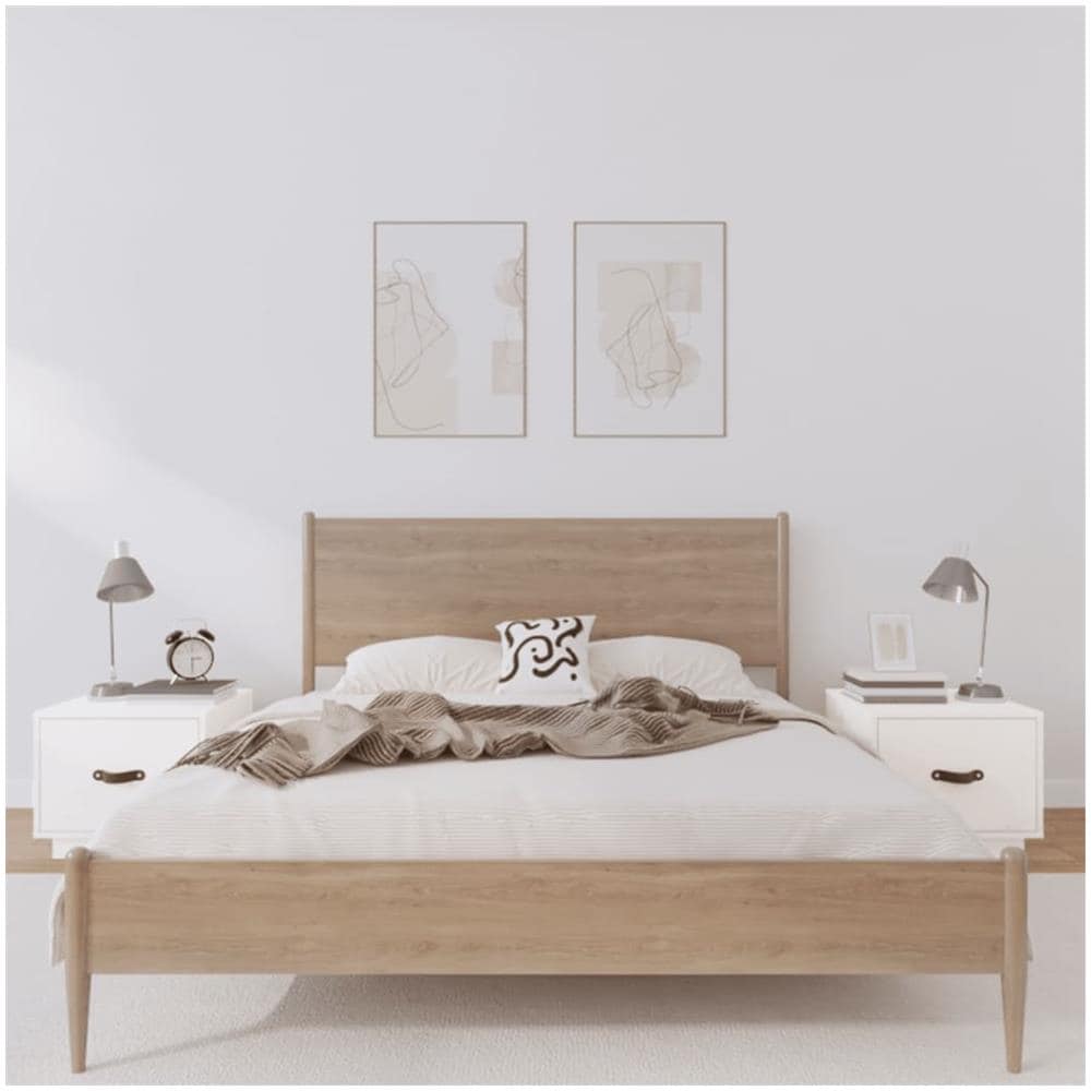 Comodini 2 Pz Bianco 40x34x35 Cm In Legno Massello Di Pino - Foto 1