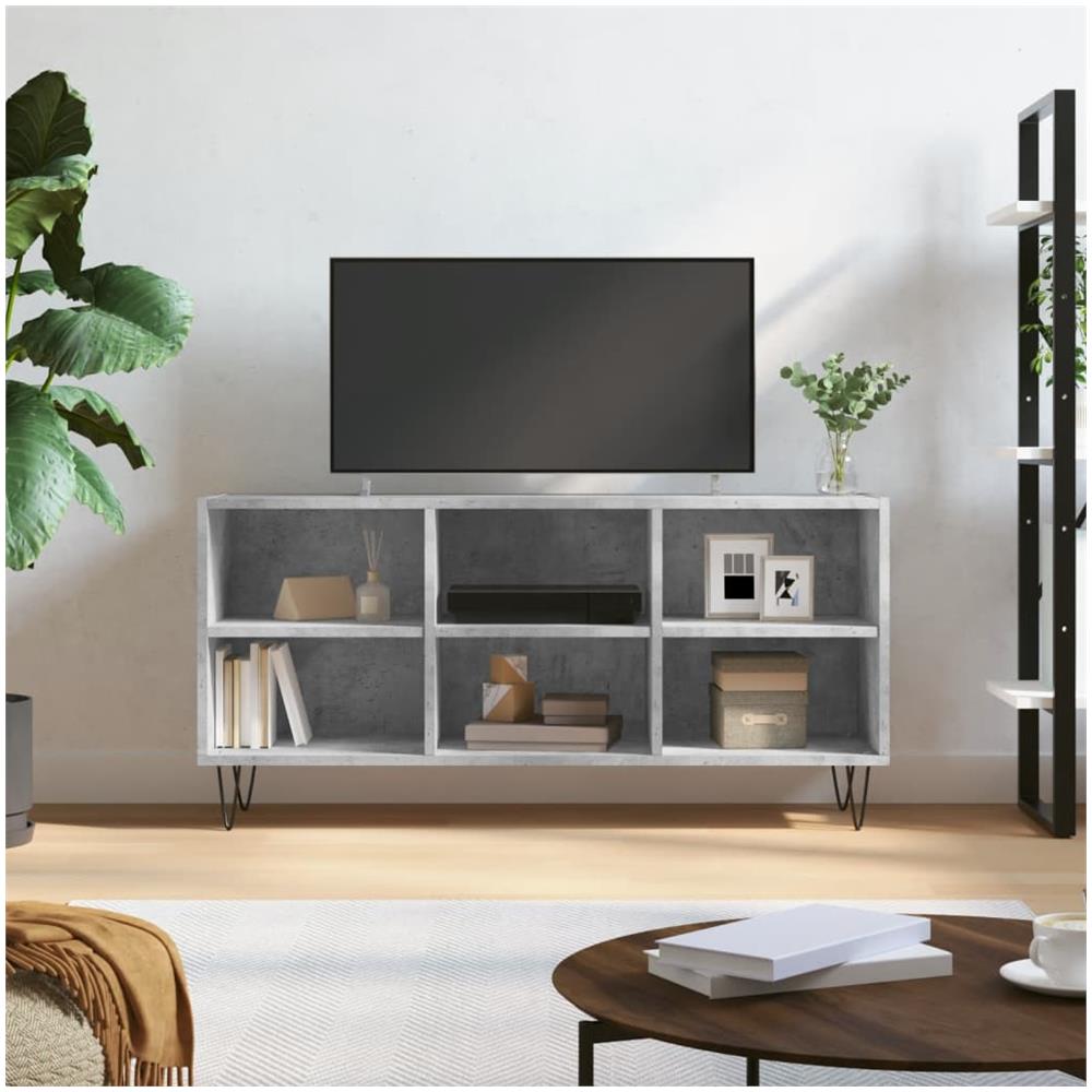 Mobile Per Tv Grigio Cemento 103,5x30x50 Cm Legno Multistrato - Foto 1
