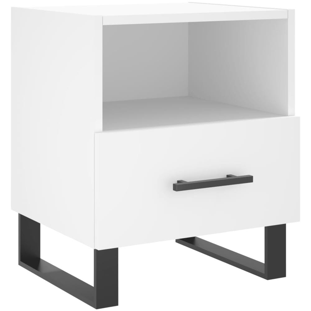 Comodino Bianco 40x35x47,5 Cm In Legno Multistrato - Foto 2