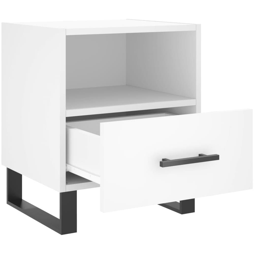 Comodino Bianco 40x35x47,5 Cm In Legno Multistrato - Foto 3