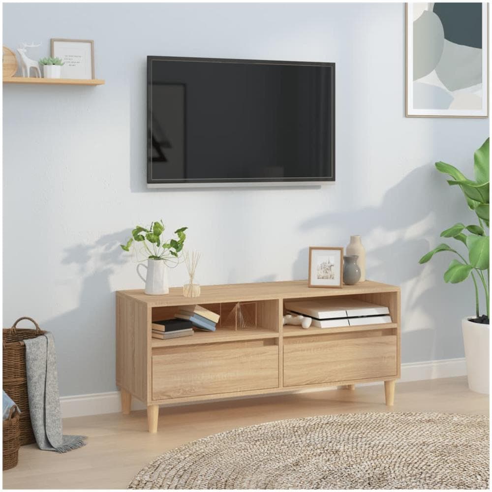 Mobile Tv Rovere Sonoma 100x34,5x44,5 Cm In Legno Multistrato - Foto 1