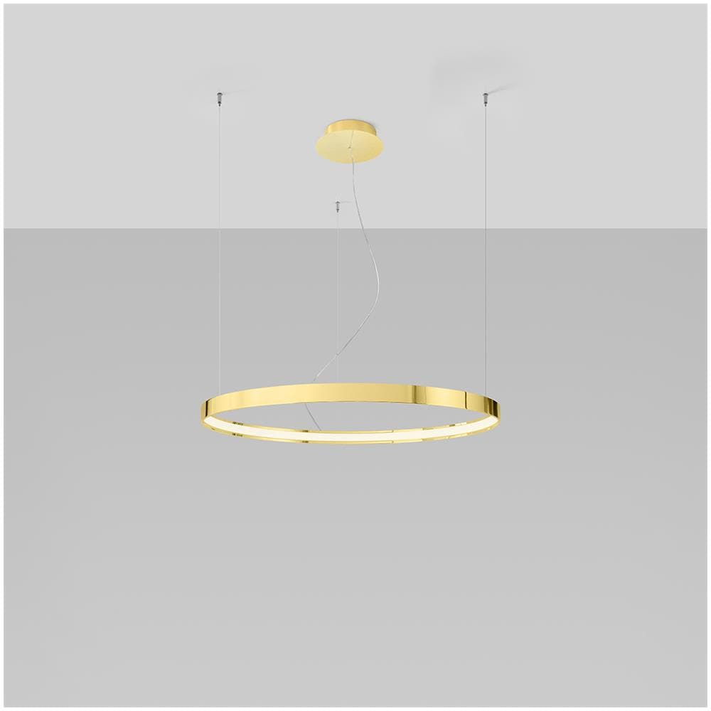 Sollux Lighting Lampadario Rio 78 Oro Lucido Led 3000k Th. 246 - Moderno Lampada A Sospensione D'oro 150x78x78 Cm - Foto 2