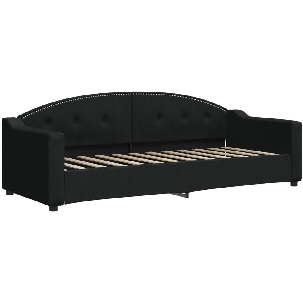 Letto Da Giorno Nero 80x200 Cm In Tessuto - Foto 1