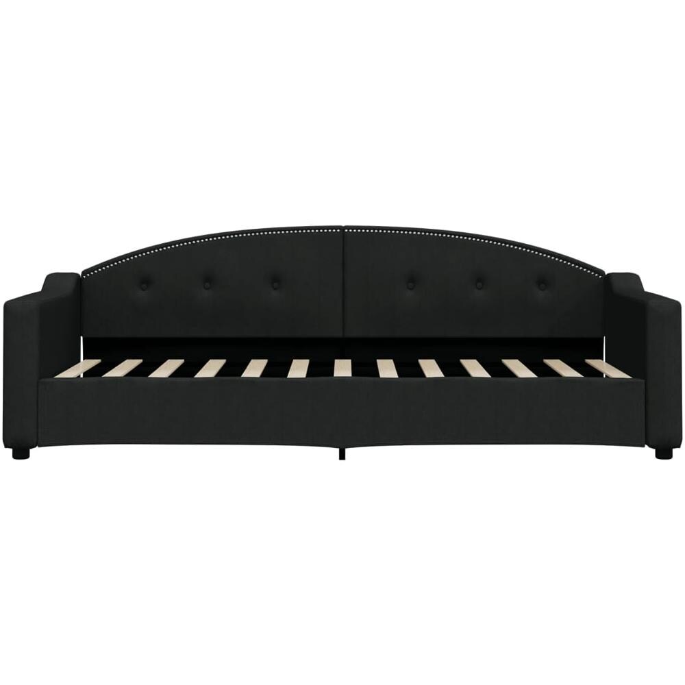 Letto Da Giorno Nero 80x200 Cm In Tessuto - Foto 2