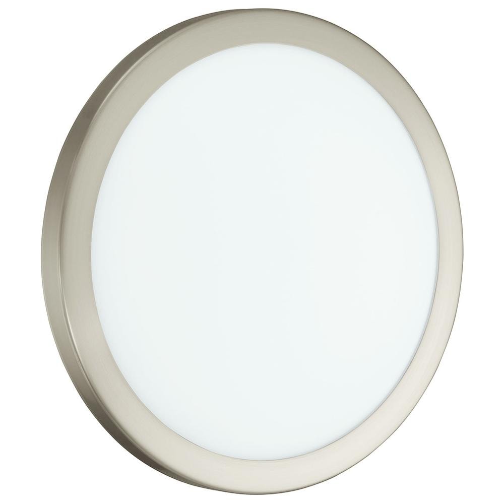 Led Arezzo Plafoniera Nickel Satinato Con Vetro Satinato Diametro 34.5 Cm Led 18w - Foto 1