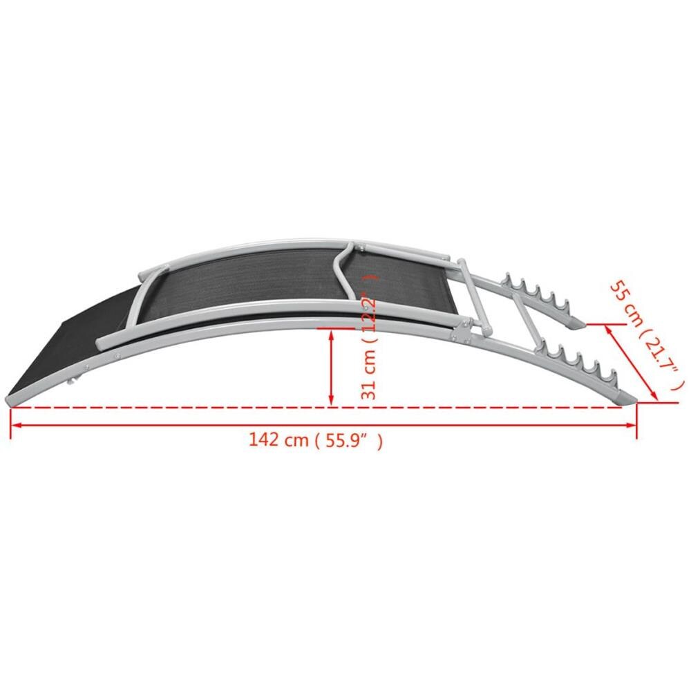 Lettino Prendisole in Acciaio e Textilene Nero - Foto 6