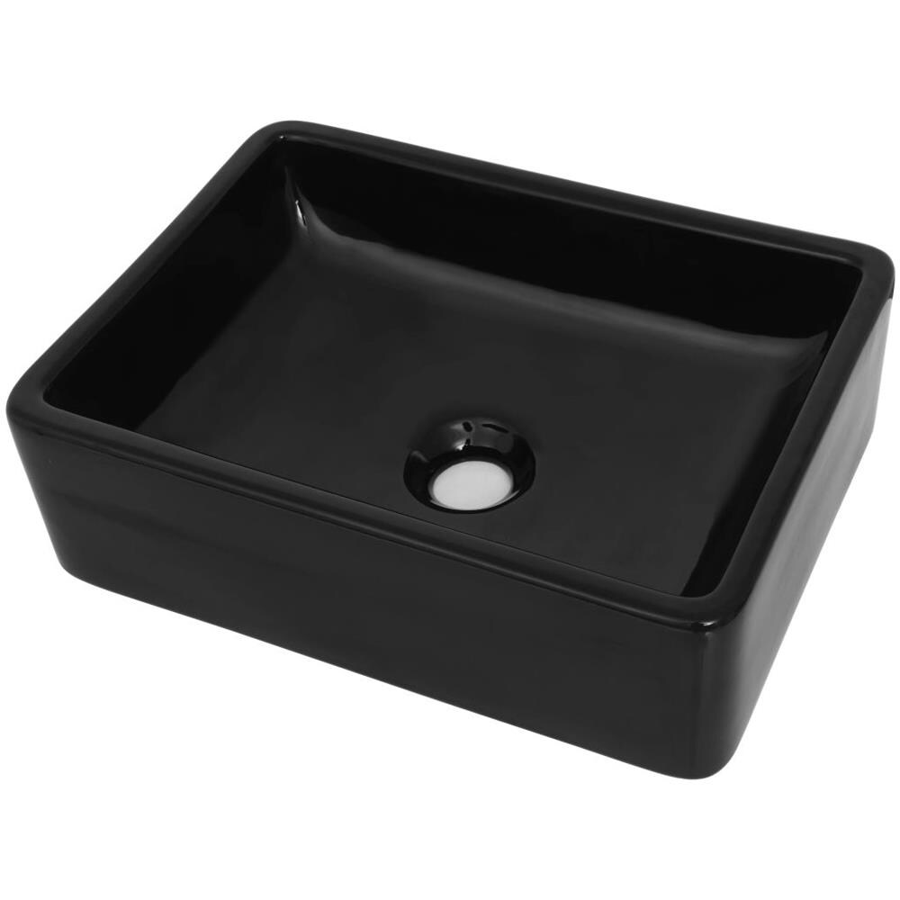 Lavandino Rettangolare In Ceramica Nero 41x30x12 Cm - Foto 2