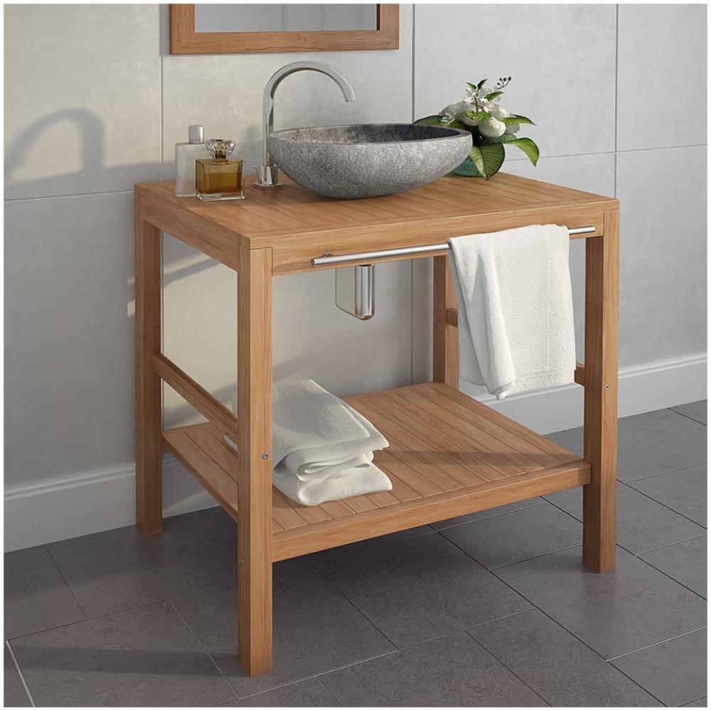 Mobile Per Lavabo In Massello Di Teak 74x45x75 Cm - Foto 1