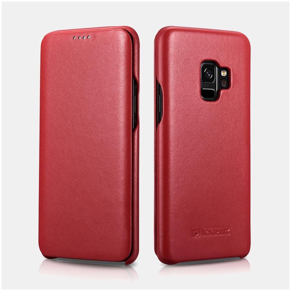 Samsung S9 Custodia In Vera Pelle Series Curvo Bordo Di Lusso Red - Foto 1