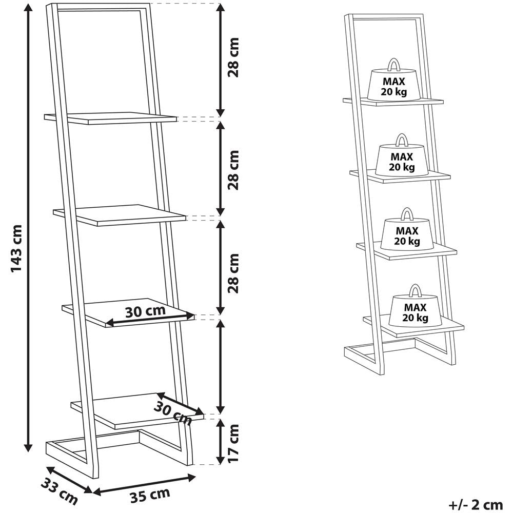 Libreria A 4 Scaffali Nero E Legno Scuro Joplin - Foto 2