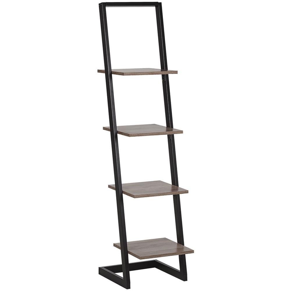 Libreria A 4 Scaffali Nero E Legno Scuro Joplin - Foto 1