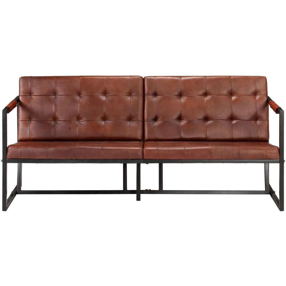 Divano a 3 Posti Marrone in Vera Pelle di Capra - Foto 3