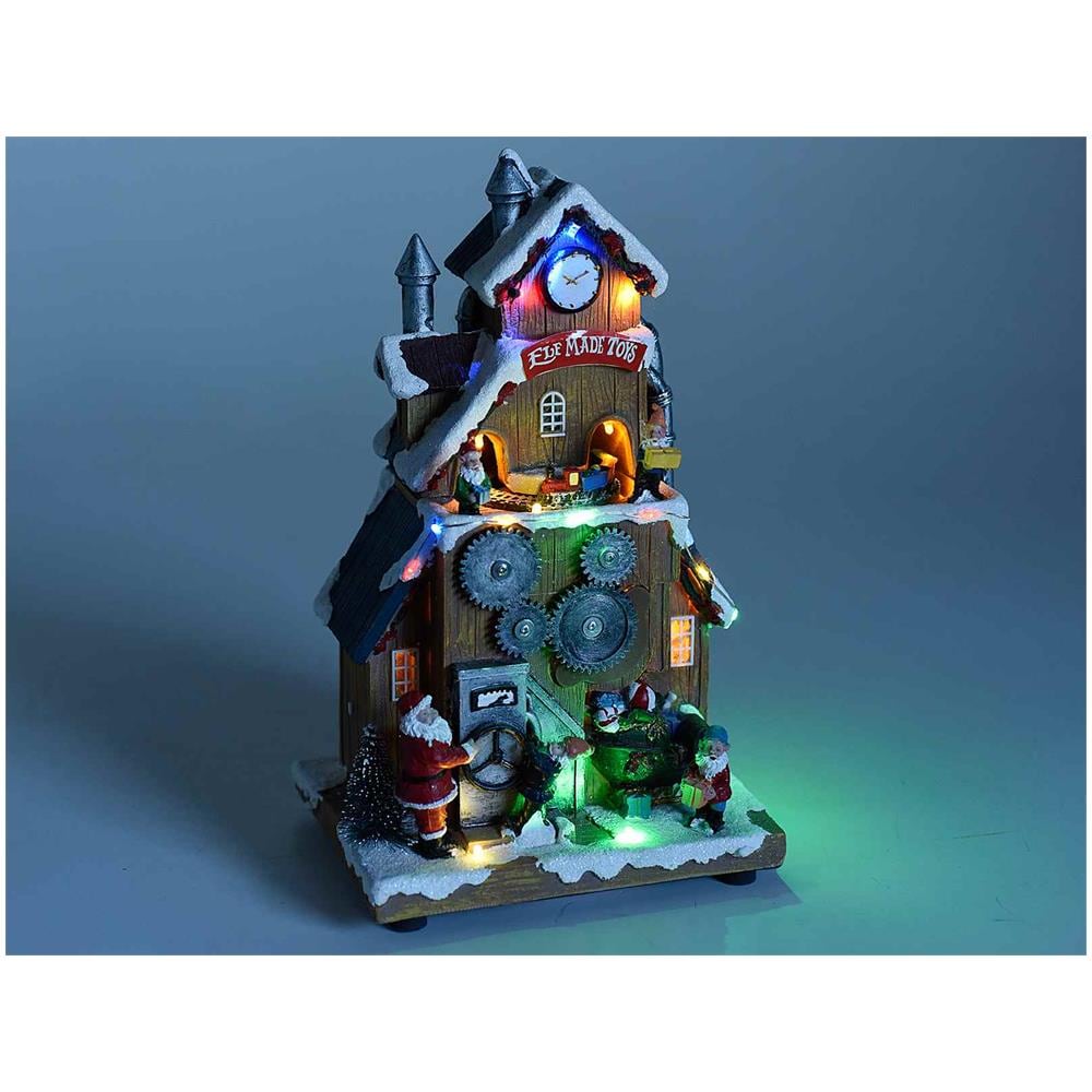 Decorazione Natalizia Animata Fabbrica Di Giocattoli Carillon Natalizio Con Suoni E Luci Idea Regalo Natale - Foto 2