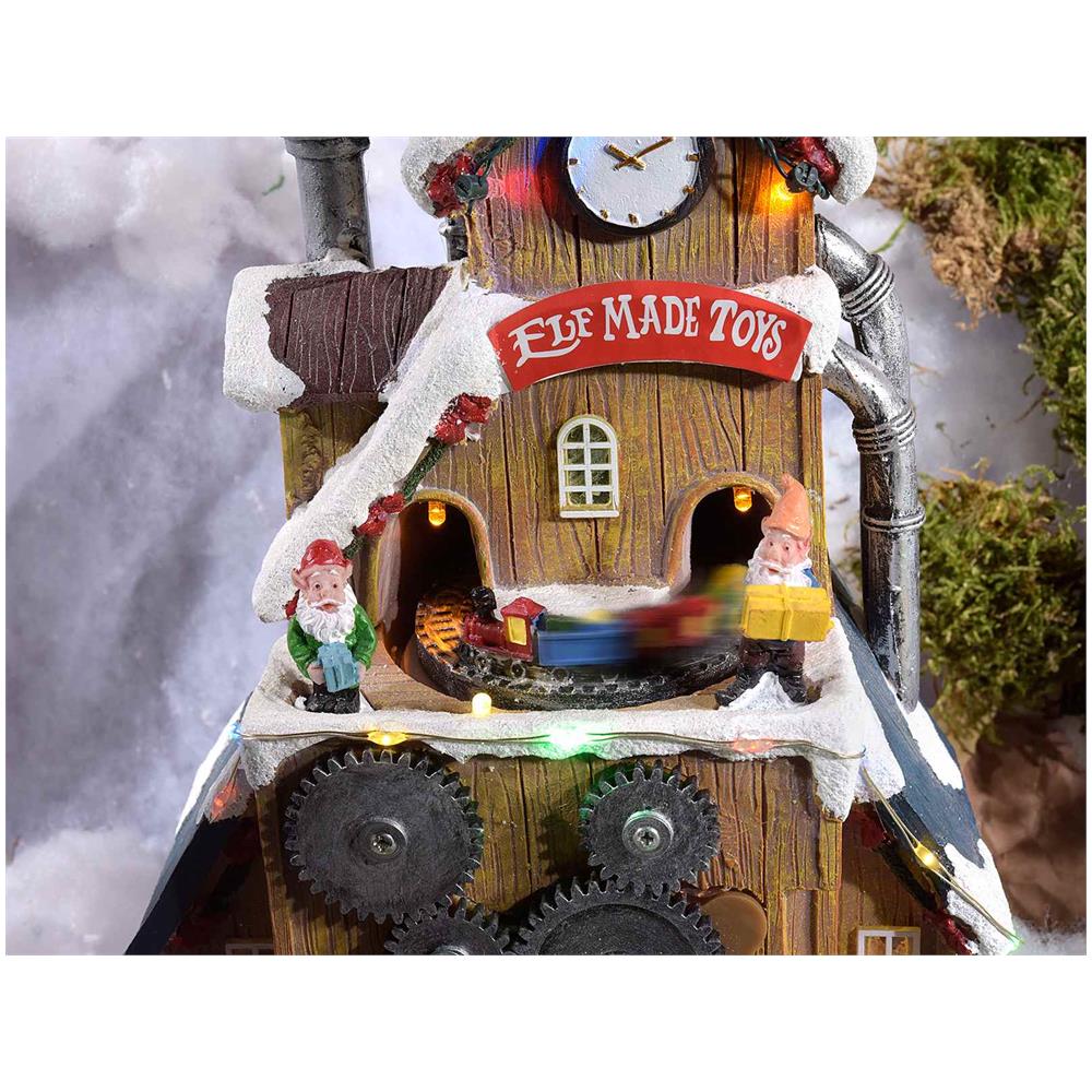 Decorazione Natalizia Animata Fabbrica Di Giocattoli Carillon Natalizio Con Suoni E Luci Idea Regalo Natale - Foto 3