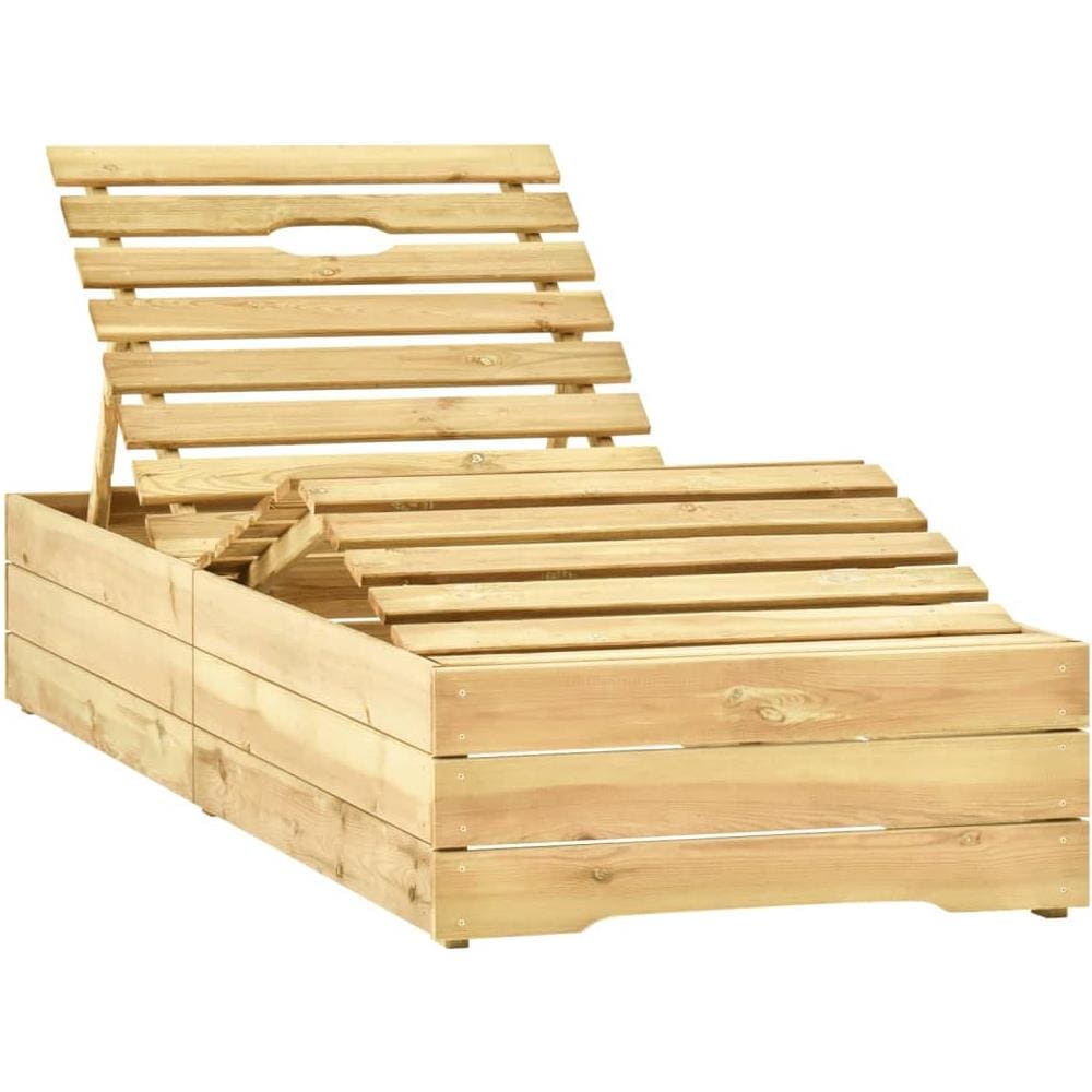 Lettino da Giardino con Tavolino Cuscino Legno Pino Impregnato - Foto 3
