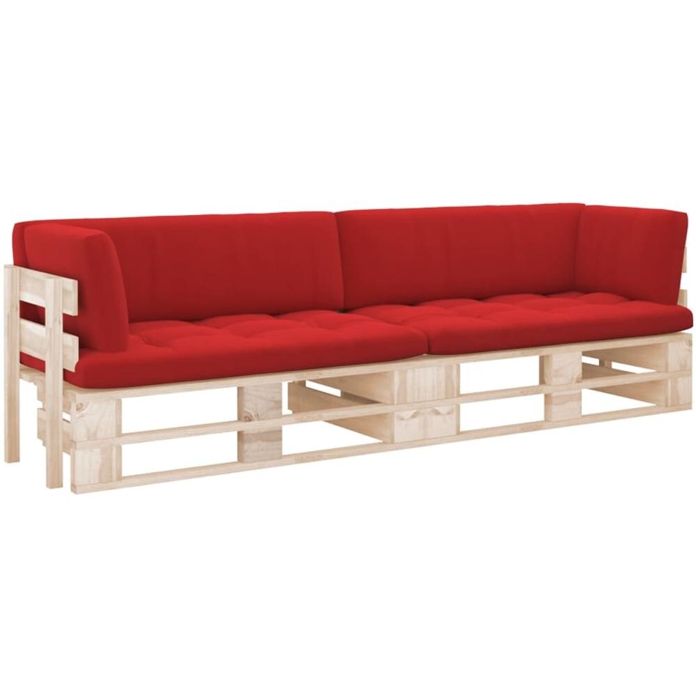 Divano a 2 Posti su Pallet con Cuscini Legno di Pino Impregnato - Foto 1
